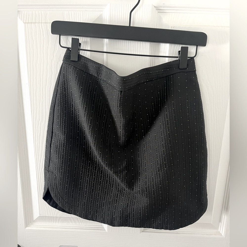 Madewell Tulip Hem Black and Gold Skirt